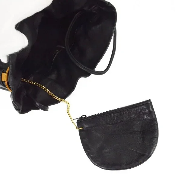 Celine Black Drawstring Shoulder Bag M07 NQ04681 - Picture 5 of 12